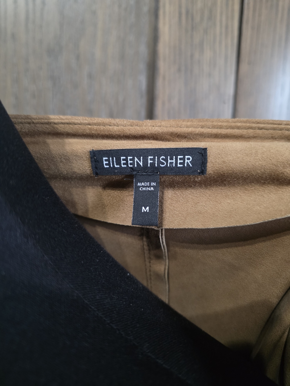 Eileen Fisher Camel Suede Open Drape Leather Jacket - Picture 3 of 5